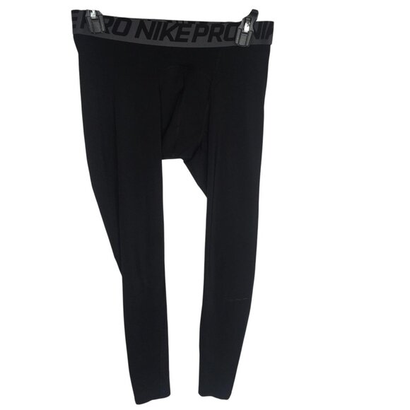 Nike Pro Dri-Fit Compression Pants Mens Medium Black Baselayer Leggings Running - Picture 1 of 15